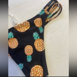 Cupshe pinapple bikini bottoms size large cheeky ( no top )
